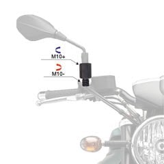 Motogaj +10 -10 Ayna Uzatma Adaptörü Siyah