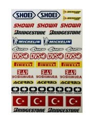 Motogaj Karışık Marka Desenli 42 Parça A4 Sticker Seti