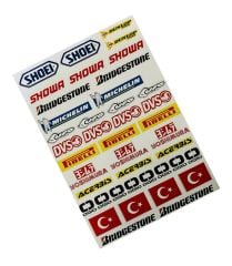 Motogaj Karışık Marka Desenli 42 Parça A4 Sticker Seti