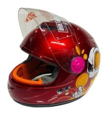 Free-M Sy 118 Kuru Kafa Full Face Çocuk Kaskı Kırmızı