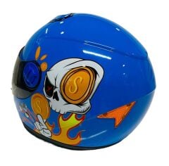 Free-M Sy 118 Kuru Kafa Full Face Çocuk Kaskı Mavi