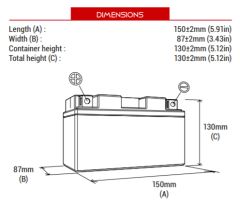 Daelim Nexus 300 BTX12-BS Motosiklet Aküsü