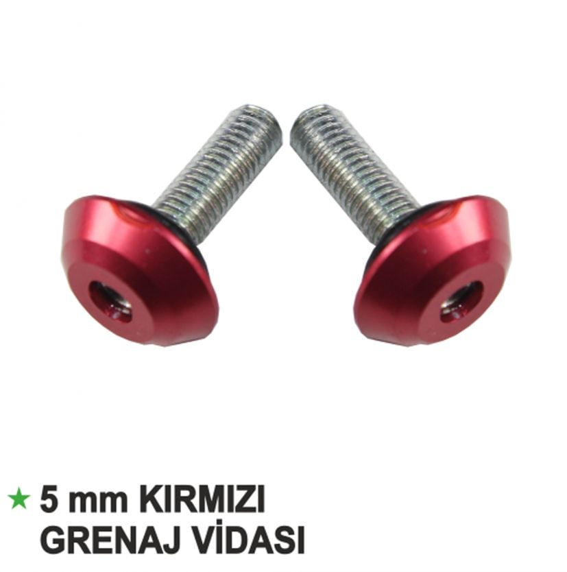 Grenaj Vidası 5mm Kırmızı-15 Adet