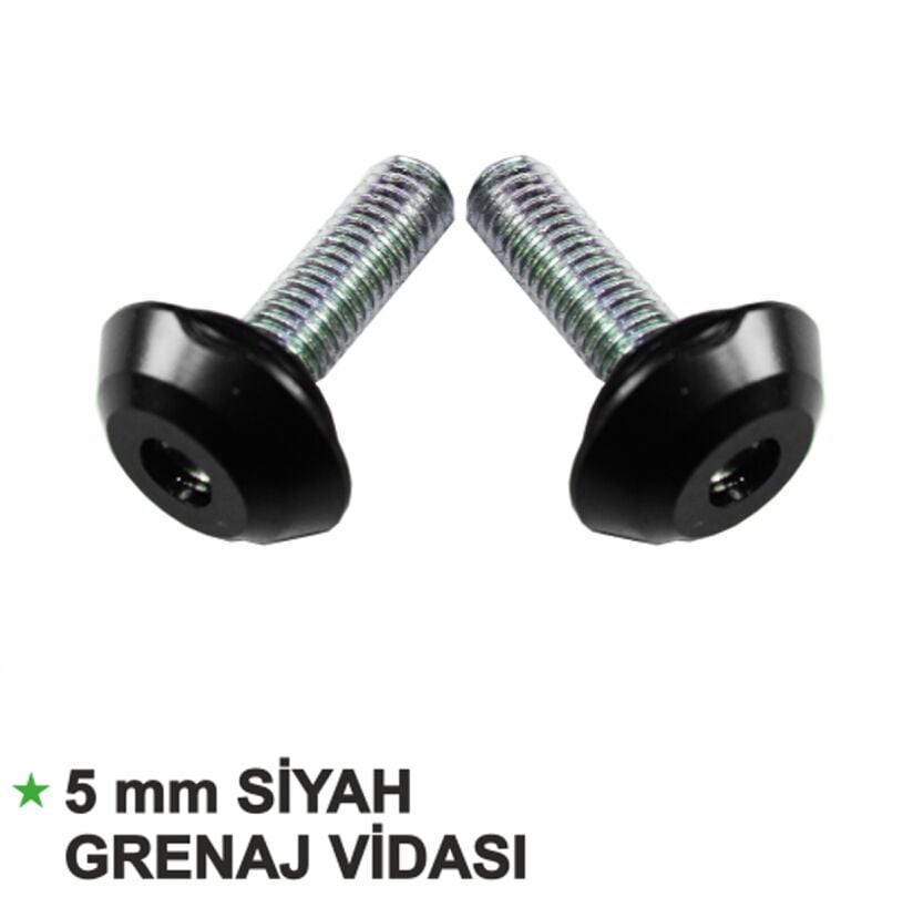 Grenaj Vidası 5mm Siyah-15 Adet