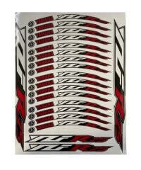 Yamaha R25 Kırmızı Reflektör Baskılı Jant Şeridi