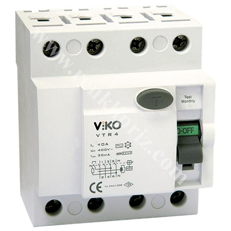 Viko VTR4-4030 4x40A 30mA Kaçak Akım Koruma Rölesi