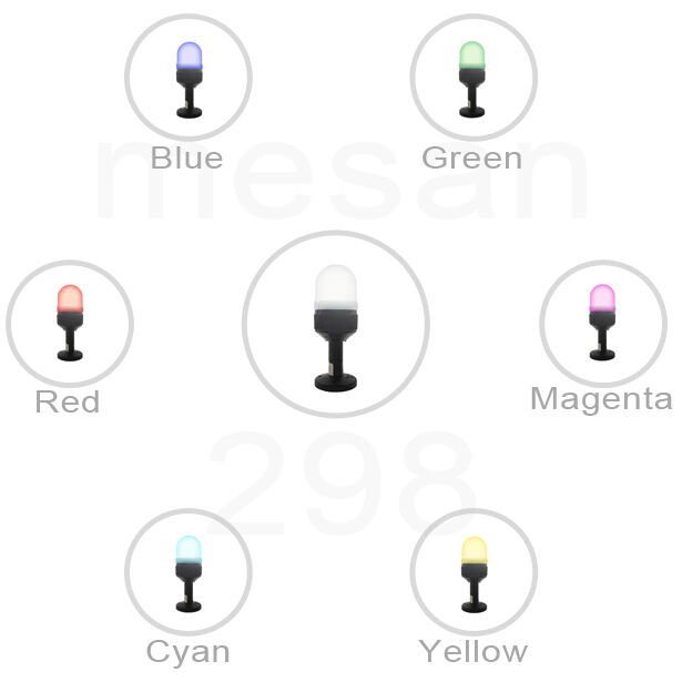 Ø70 RGB LED IŞIKLI KOLON KONTAK TİP BUZZER TÜP MONTAJ MS 293.110-220VAC