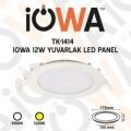 iOWA 12 W Yuvarlak Slım Led Panel Beyaz 6500K 2'li Paket Tk-1414