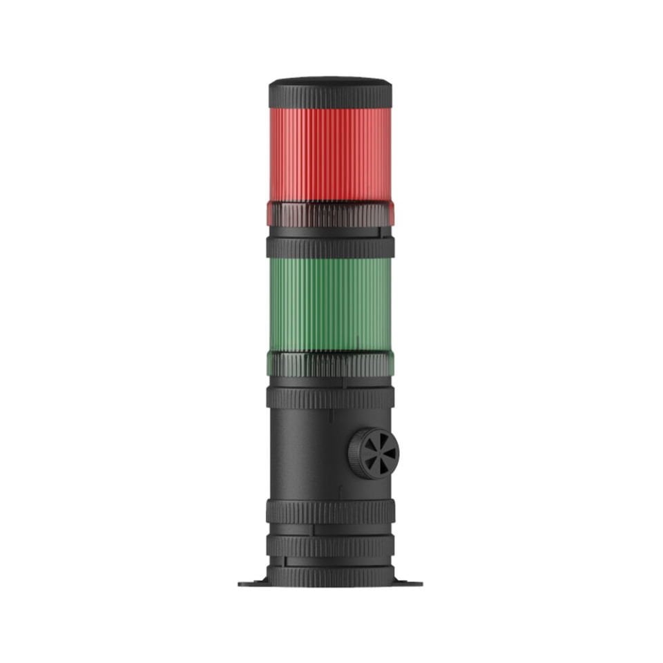 Ø70 2 KAT IŞIKLI KOLON MULTİ LED BUZZER TABAN MONTAJ MS 465.1.2.110-220VAC