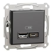 Schneider Electric EPH2700371 Asfora Plus Antrasit İkili USB Priz Type A+C 2,4A Çerçevesiz