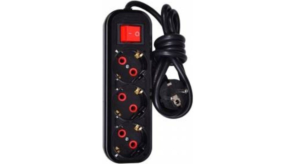 Smart Socket Üçlü Akım Korumalı Anahtarlı Grup Priz 1,5 Mt Siyah