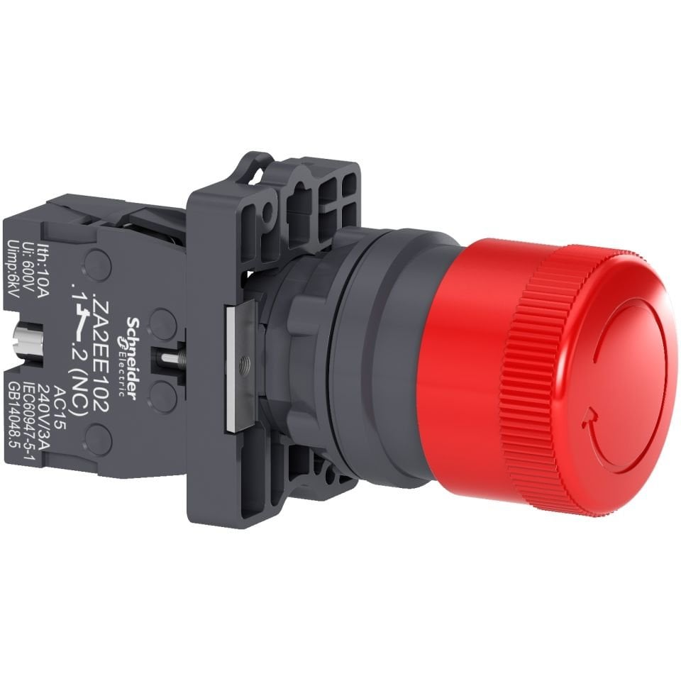 Schneider Electric XA2ES442 1NC Kırmızı Mantar Kafalı Buton