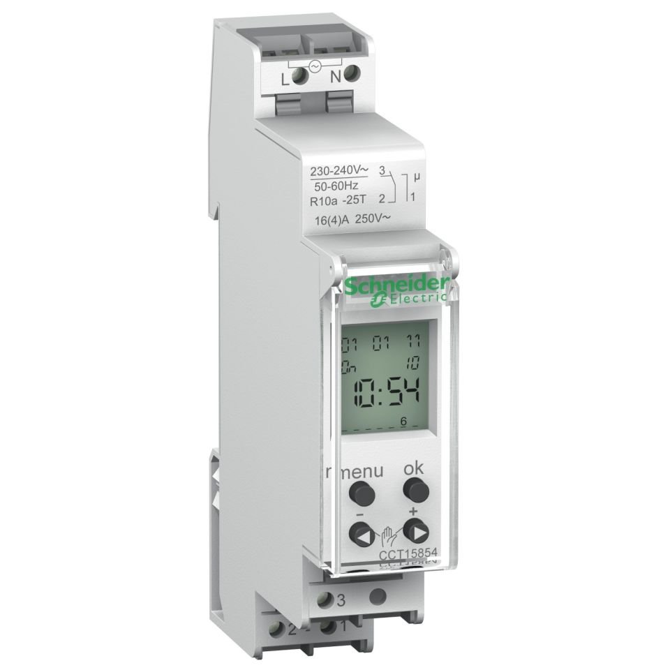 Schneider Electric CCT15854 Dijital Zaman Saati 24 Saat 7 Gün 3Yıl Rezervli