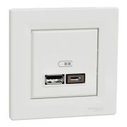 Schneider Electric Asfora Beyaz EPH2700321 İkili USB Priz Type A+C 2,4A Çerçeveli