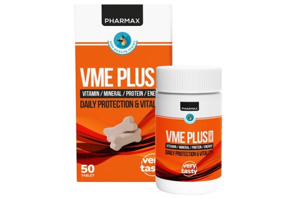 Pharmax VME Plus Vitamin, Mineral, Protein ve Enerji Köpek Vitamini 50 Tablet