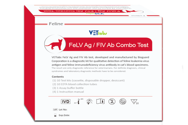 Bioguard FeLV Ag/FIV Ab Combo Test Leukemia, FIV Virüs Kedi Hızlı Test Kiti