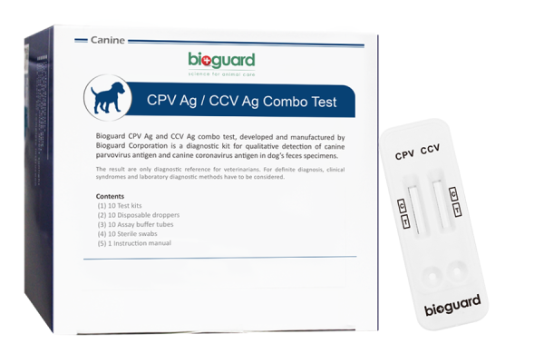 Bioguard CPV Ag/CCV Ag Combo Test Parvovirüs, Koronavirüs Köpek Hızlı Test Kiti