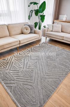 İskandinav Bohem Tarz Makine Halısı 02 gri
