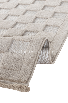 İskandinav Bohem Tarz Makine Halısı 01 vizon