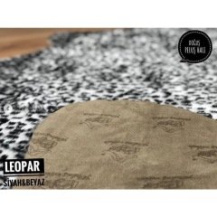 Peluş Halı Leopar Post Siyah