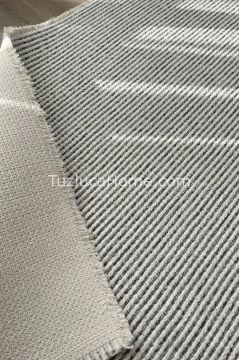 Tuzluca Home Butik 4 Tarafı Kendinden Saçaklı Makine Halısı Özel Ölçülü GRİ