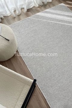Tuzluca Home Butik 4 Tarafı Kendinden Saçaklı Makine Halısı Özel Ölçülü GRİ