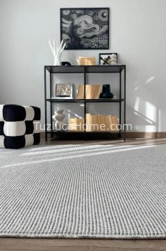 Tuzluca Home Butik 4 Tarafı Kendinden Saçaklı Makine Halısı Özel Ölçülü GRİ
