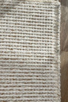 Tuzluca Home Butik 4 Tarafı Kendinden Saçaklı Makine Halısı Özel Ölçülü BEJ