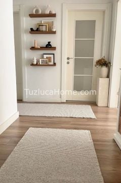 Tuzluca Home Butik 4 Tarafı Kendinden Saçaklı Makine Halısı Özel Ölçülü BEJ