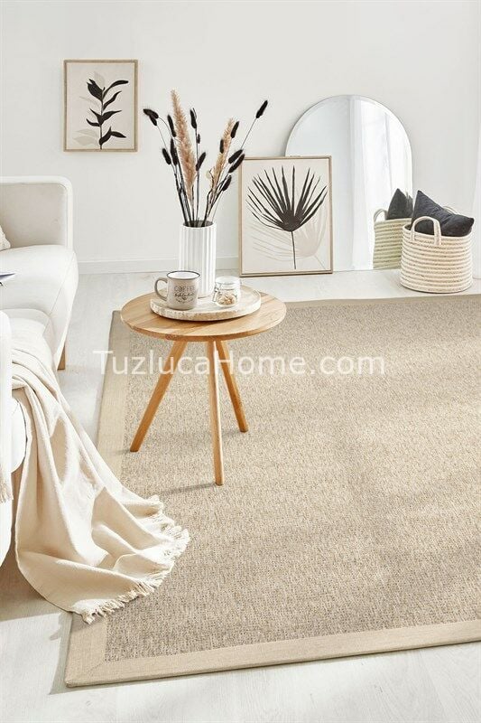 Doğal Jüt İplik Sisal Halı Özel Ölçü 07-104
