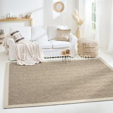 Doğal Jüt İplik Sisal Halı Özel Ölçü 02-104