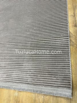 Saten Kadife Çamaşır Makinasında Yıkanabilir Özel Ölçü İnce Dokuma Makina Halısı 01 Gri