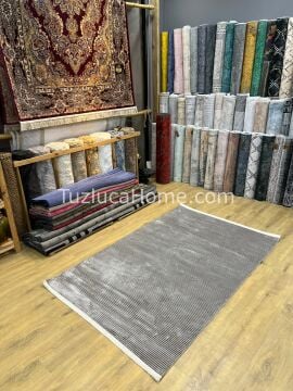 Saten Kadife Çamaşır Makinasında Yıkanabilir Özel Ölçü İnce Dokuma Makina Halısı 01 Vizon