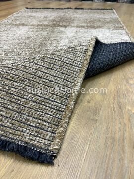 Zenith Çamaşır Makinasında Yıkanabilir Özel Ölçülü Şönil Dokuma Kaymaz Taban Kilim Bej