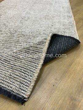 Zenith Çamaşır Makinasında Yıkanabilir Özel Ölçülü Şönil Dokuma Kaymaz Taban Kilim Krem