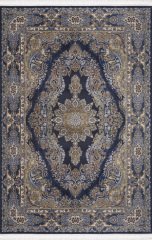 Madrid Halı İpeksi Doku Koleksiyonu 445156A KEMİK LACİVERT 100X200