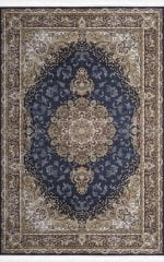 Madrid Halı İpeksi Doku Koleksiyonu 445158C KEMİK LACİVERT