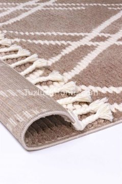 Tuzluca Home Bohem İskandinav Tarz Özel Ölçülü l Makina Halısı 04 Bej