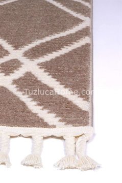 Tuzluca Home Bohem İskandinav Tarz Özel Ölçülü l Makina Halısı 04 Bej