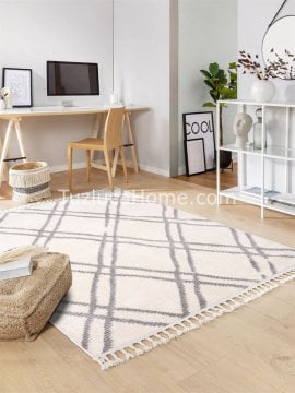 Tuzluca Home Bohem İskandinav Tarz Özel Ölçülü l Makina Halısı 01 Gri