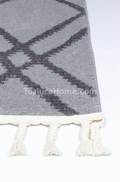 Tuzluca Home Bohem İskandinav Tarz Özel Ölçülü l Makina Halısı 02 Antrasit