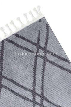 Tuzluca Home Bohem İskandinav Tarz Özel Ölçülü l Makina Halısı 02 Antrasit