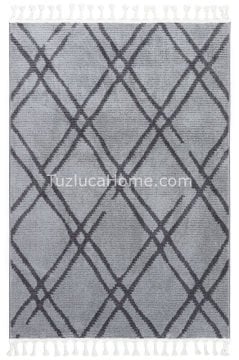 Tuzluca Home Bohem İskandinav Tarz Özel Ölçülü l Makina Halısı 02 Antrasit