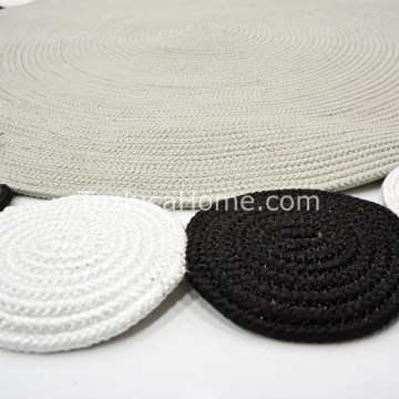 Jüt Halı Doğal El Yapımı Oval Model:428 120x120 (Yuvarlak)