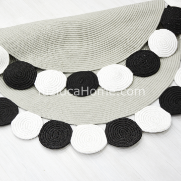 Jüt Halı Doğal El Yapımı Oval Model:428 120x120 (Yuvarlak)