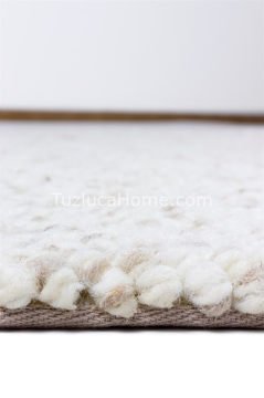%100 Doğal Yün Halı Krem Bej