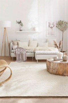 %100 Doğal Yün Halı Krem