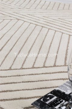 Tuzluca Home Leo Peluş Dokulu Makine Halısı Özel Ölçülü 01 Krem Bej