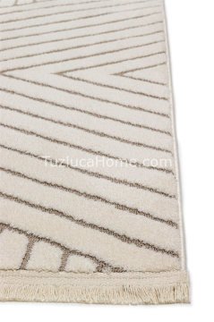 Tuzluca Home Leo Peluş Dokulu Makine Halısı Özel Ölçülü 01 Krem Bej