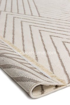 Tuzluca Home Leo Peluş Dokulu Makine Halısı Özel Ölçülü 01 Krem Bej